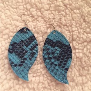 Faux Leather Snakeskin Earrings